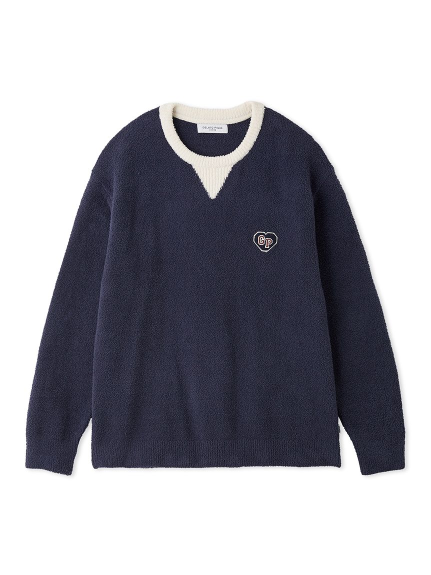 HOMME】エアリーモコカレッジプルオーバー(ニットプルオーバー