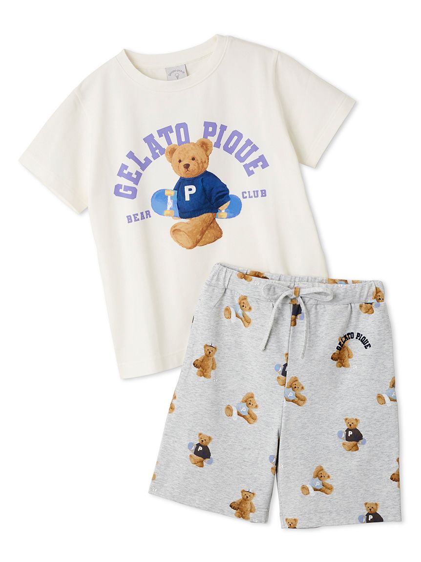 JUNIOR】スポーティーベアワンポイントTシャツ＆総柄ショート
