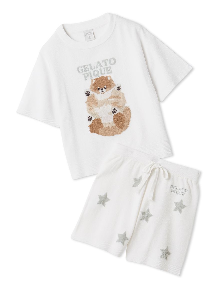 JUNIOR】ドッグジャガードプルオーバー&ショートパンツセット(トップス