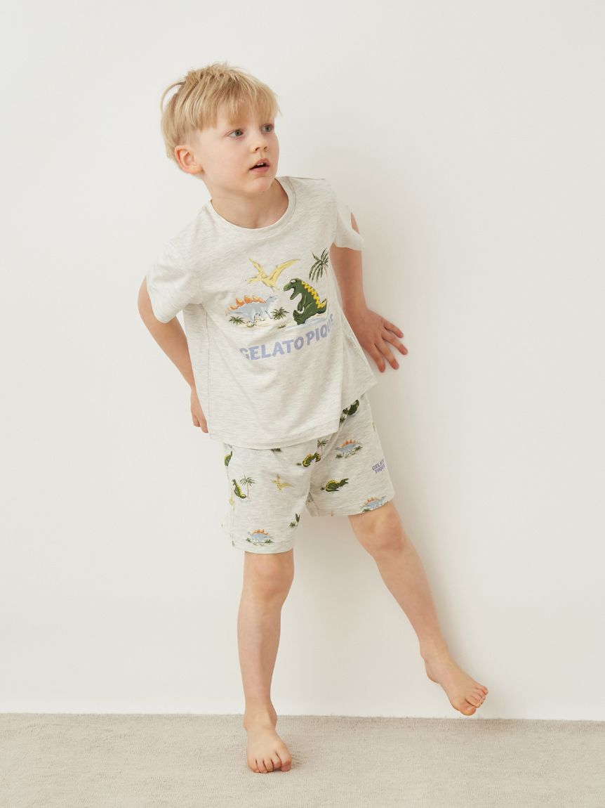 KIDS】【接触冷感】スリーピングダイナソー柄ショートパンツ(ショート