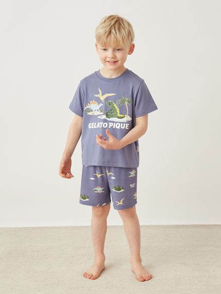 KIDS】【接触冷感】スリーピングダイナソー柄ショートパンツ(ショート