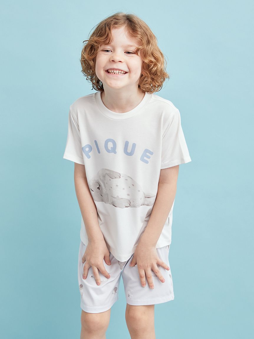 KIDS】【接触冷感】あざらしワンポイントTシャツ(カットソー＆T