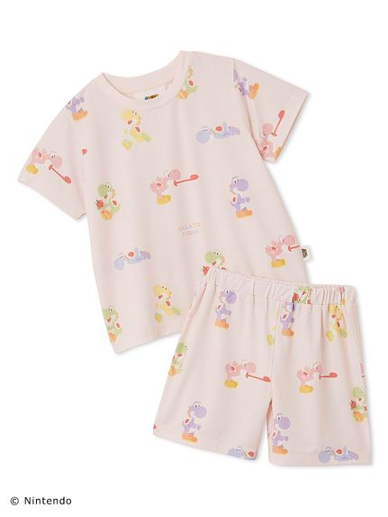 【スーパーマリオ】【キッズ】キノピオ＆ヨッシーTシャツ&ショートパンツセット