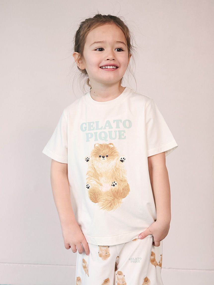 KIDS】ドッグワンポイントTシャツ(カットソー＆Tシャツ)｜ルームウェア