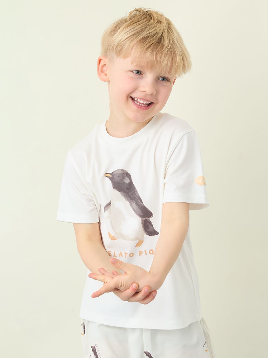 KIDS】【接触冷感】シーアニマル柄ワンポイントTシャツ(カットソー＆T
