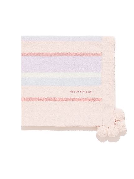 【未使用】ジェラピケ パウダーベアジャガードボーダーブランケット ミントグリーン HOMME】ジェラート2ボーダーブランケット(その他)｜ルームウェア