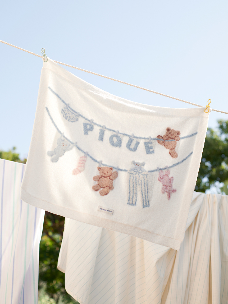 KIDS】エアリーモコウォッシングアニマルジャガードブランケット