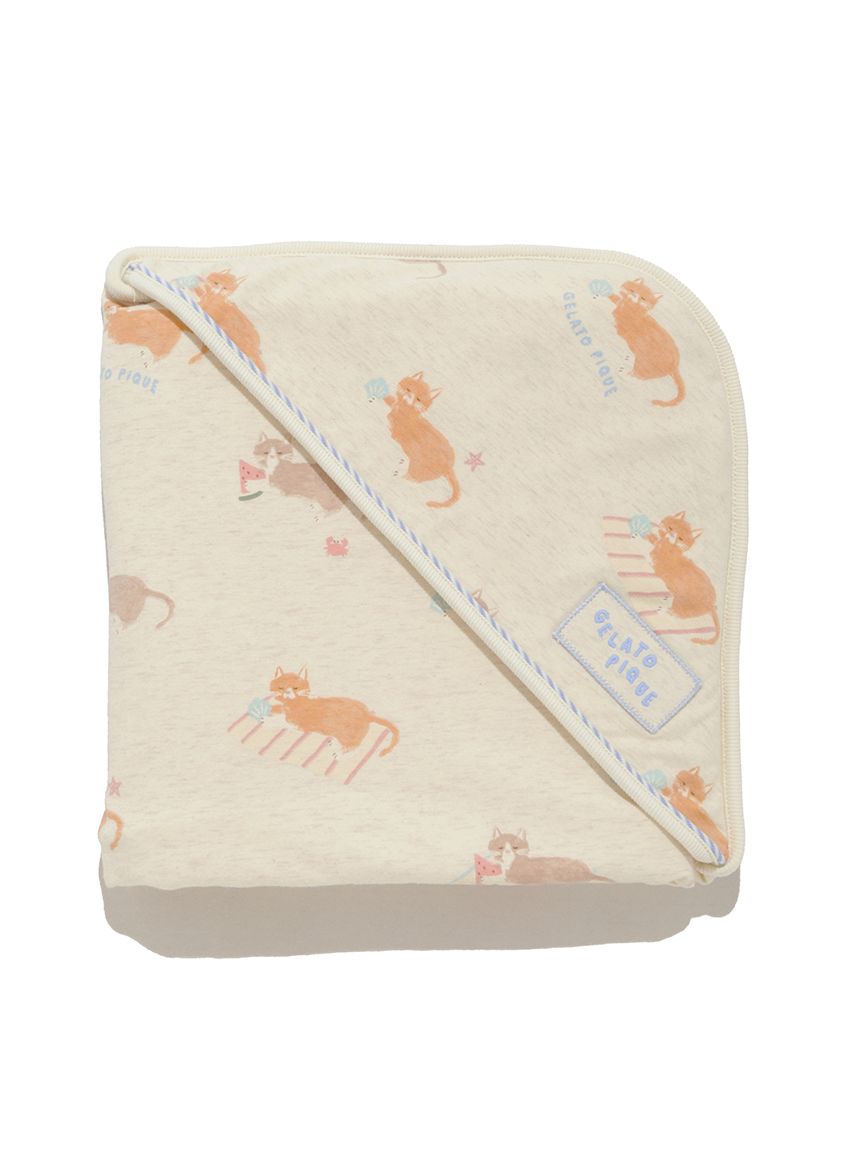 KIDS】シーサイドキャット柄ブランケット(グッズ)｜ルームウェア