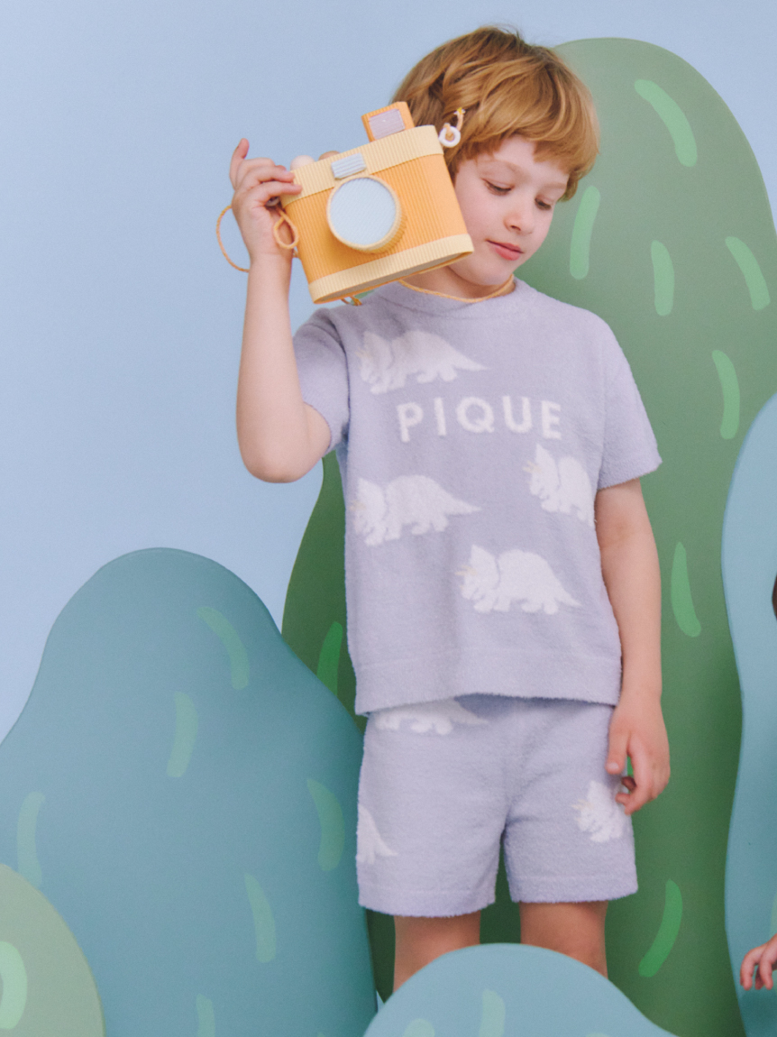 【限定カラーあり】【KIDS】スムーズィーダイナソージャガードショートパンツ(NVY-XXS)