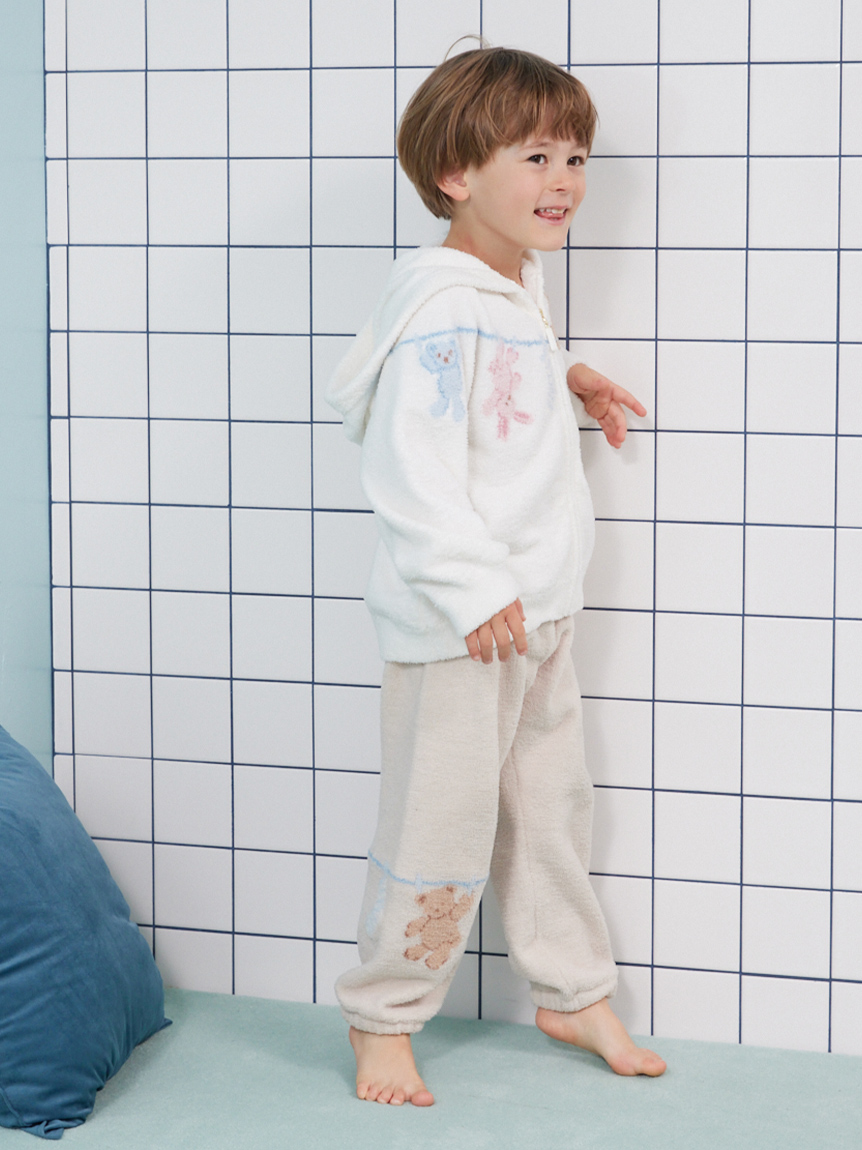 KIDS】エアリーモコウォッシングアニマルジャガードロングパンツ