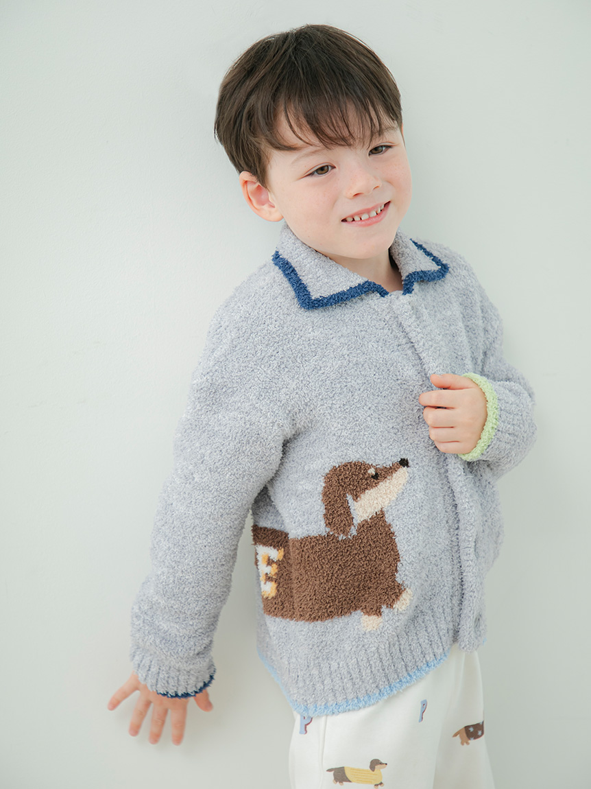 KIDS】ベビモコダックスフンドジャガードカーディガン(パーカ)｜ルーム