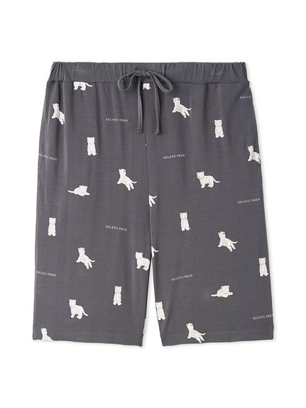 【ONLINE限定】【HOMME】ホワイトタイガー柄ハーフパンツ(NVY-M)