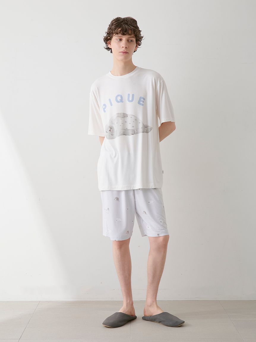 HOMME】【接触冷感】あざらし柄ハーフパンツ(ハーフパンツ