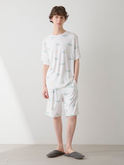 HOMME】【接触冷感】SHARK柄ハーフパンツ(ハーフパンツ)｜ルーム