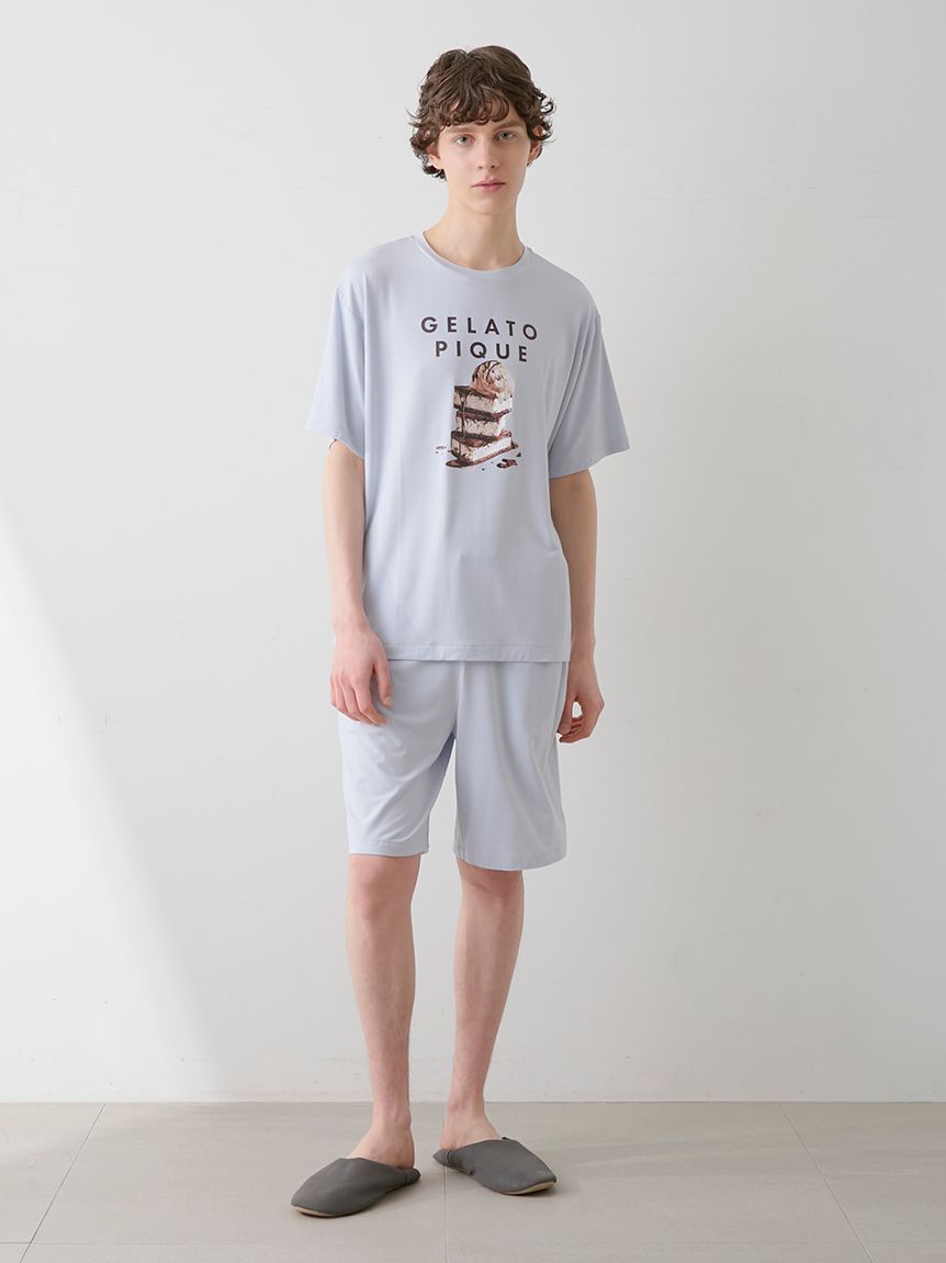 ジェラートピケ coolレーヨンデザートロゴTシャツ&ショートパンツ