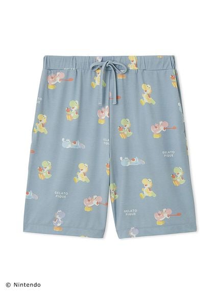 【スーパーマリオ】【メンズ】 キノピオ＆ヨッシーハーフパンツ