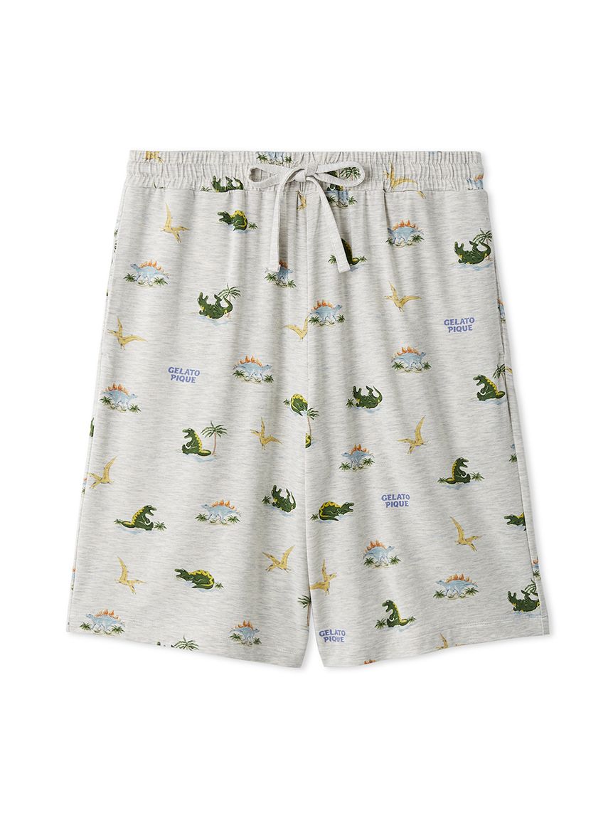 【サイン入り】【新品】限定ハーフパンツ【キュウソ】 HOMME】【接触冷感】スリーピングダイナソー柄ハーフパンツ(ハーフ