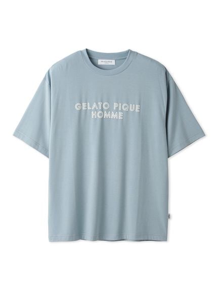【HOMME】ワンポイントロゴTシャツ(BLU-M)