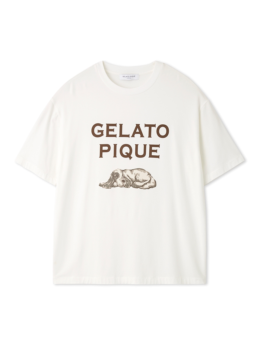 HOMME】ドッグ柄ワンポイントTシャツ(カットソー・Tシャツ)｜ルームウェア・パジャマ通販のgelatopique（ジェラートピケ）公式サイト