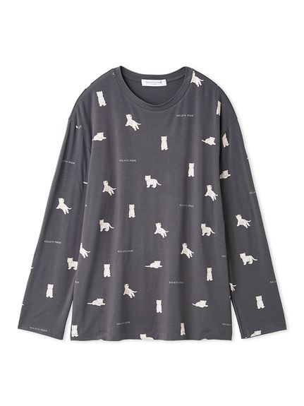 【ONLINE限定】【HOMME】ホワイトタイガー柄ロンT(NVY-M)