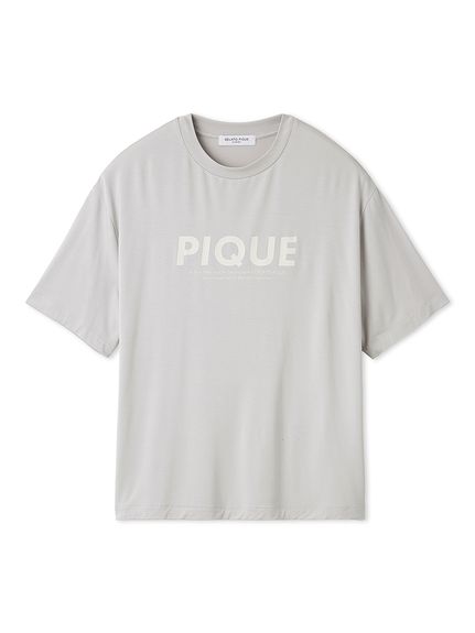【HOMME】接触冷感レーヨンピケロゴTシャツ(LGRY-M)