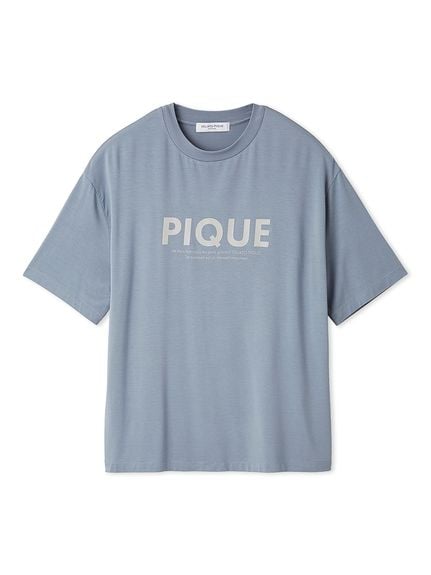 【HOMME】接触冷感レーヨンピケロゴTシャツ(BLU-M)