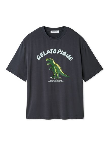【HOMME】ワンポイントダイナソーTシャツ(CGRY-M)