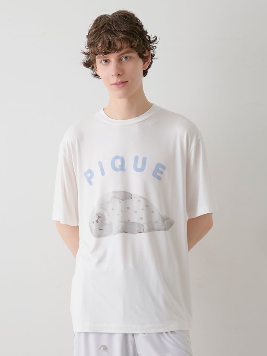 HOMME】【接触冷感】あざらしワンポイントTシャツ(カットソー・T