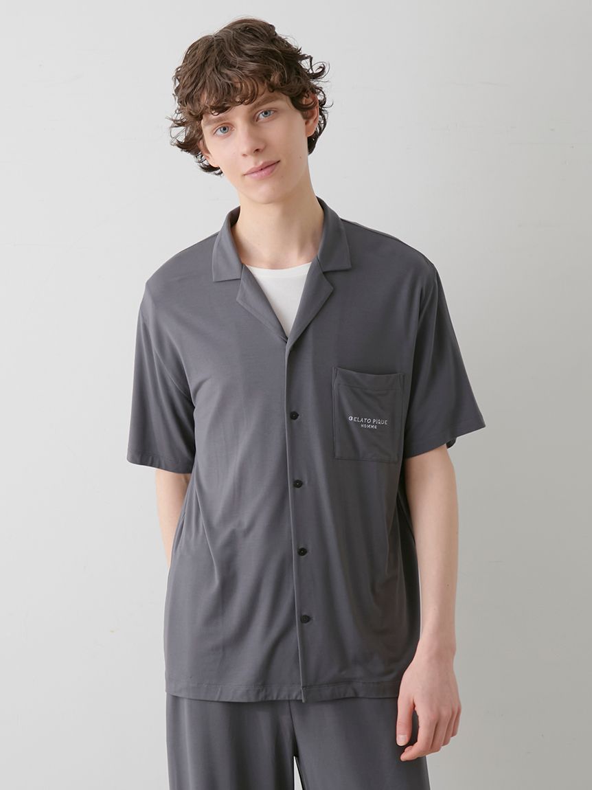 超美品 HOMME】【接触冷感】COOLレーヨンシャツ(シャツ)｜ルームウェア ルームウェア・パジャマ