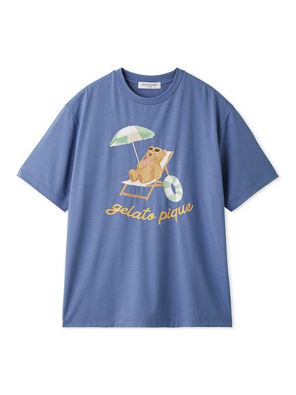接触冷感】ベアワンポイントTシャツ&ショートパンツセット ジェラートピケ gelato pique 【ONLINE限定】【接触冷感】サマーベア柄
