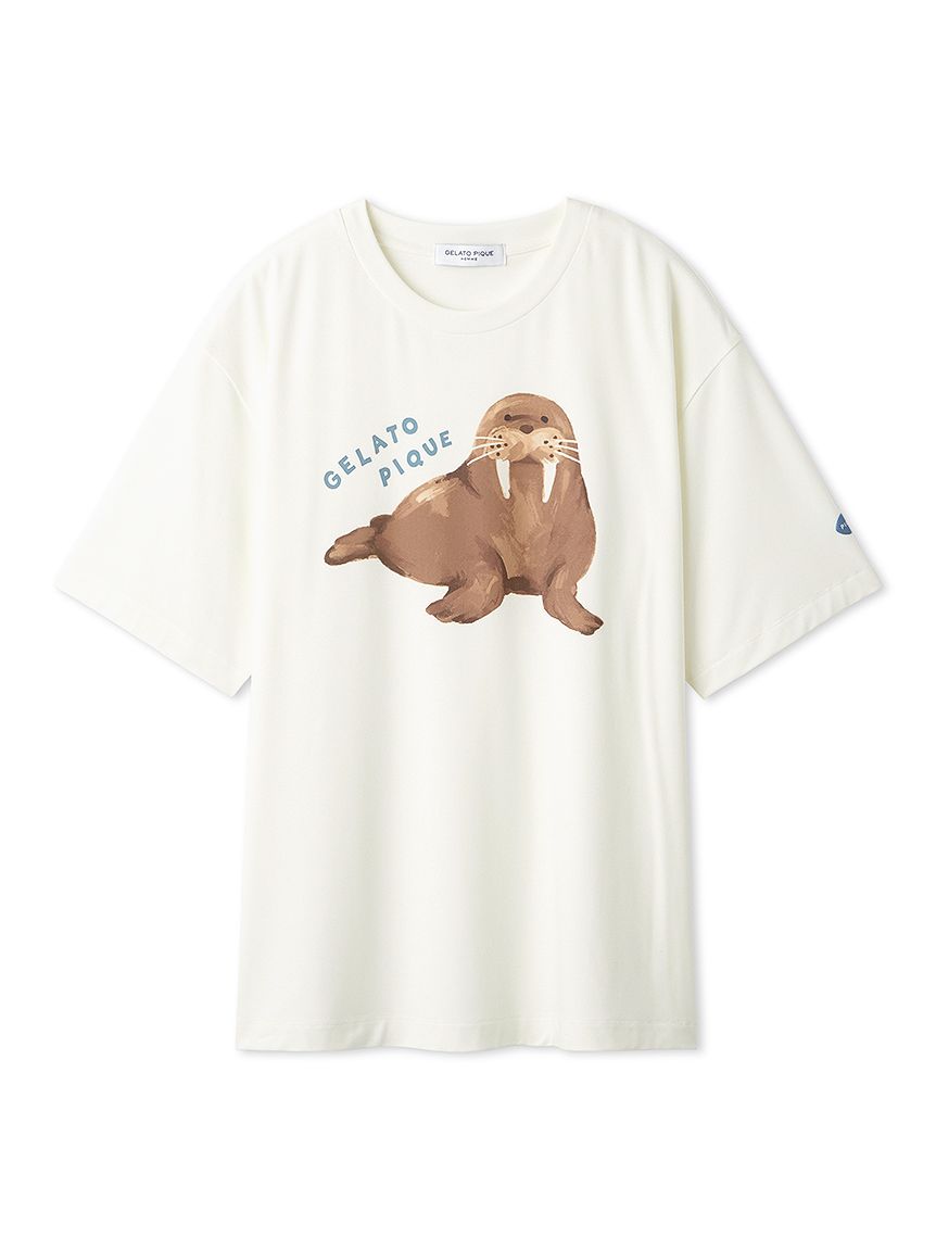 HOMME】【接触冷感】シーアニマル柄ワンポイントTシャツ(カットソー・T