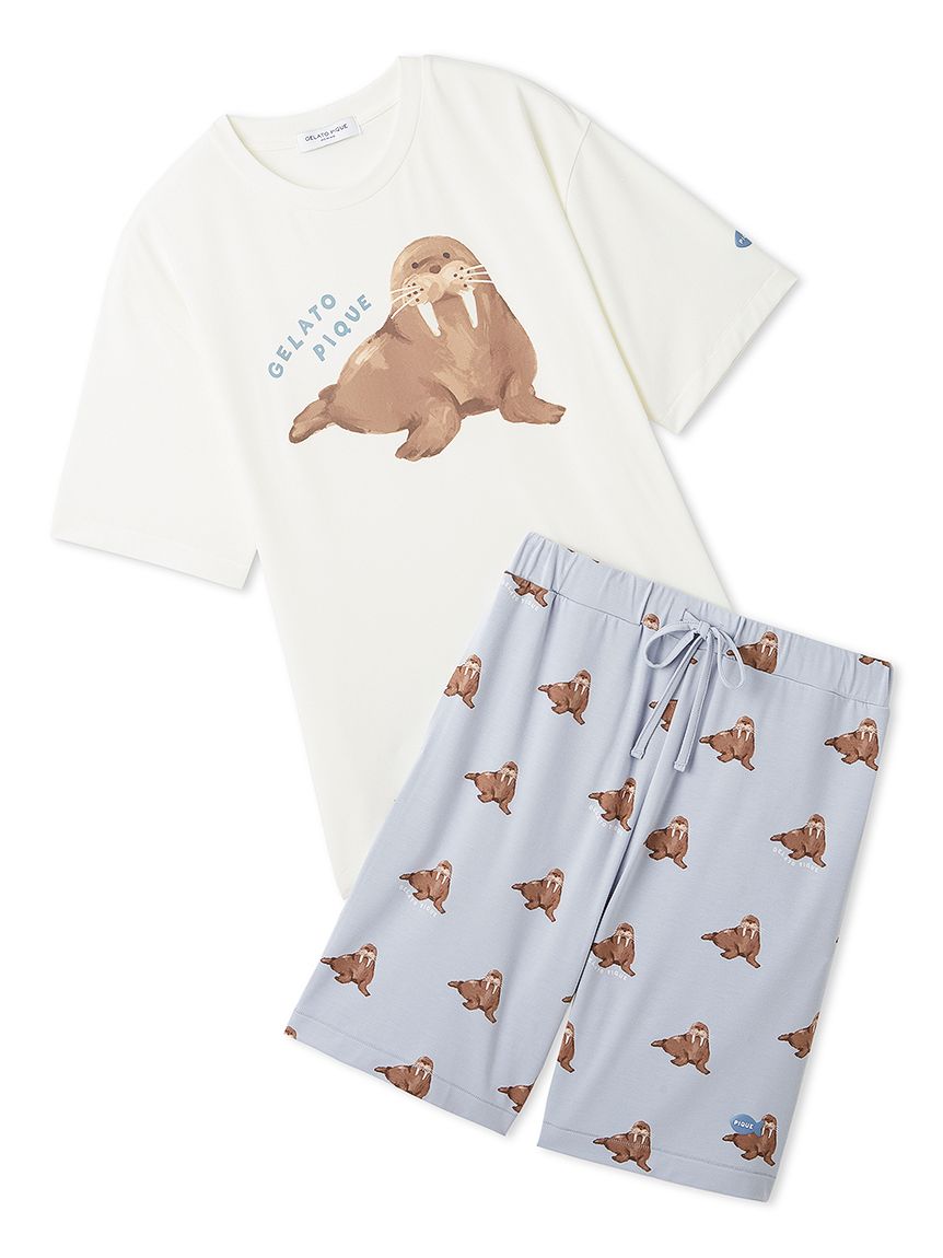 ONLINE限定】【HOMME】【接触冷感】シーアニマル柄ワンポイントTシャツ