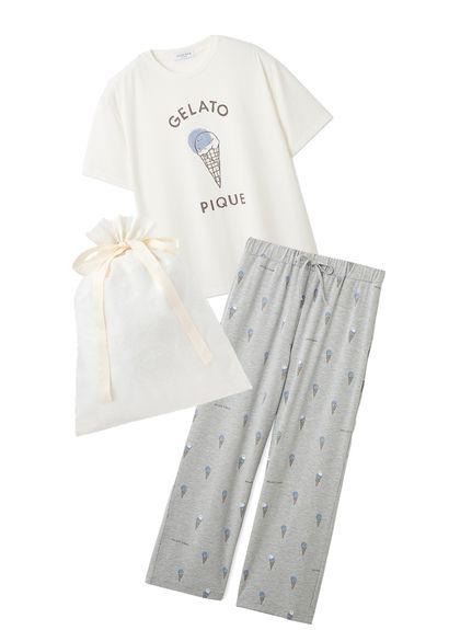 【ラッピング付】正規品♡新品 ジェラートピケ ノルディック上下セット　ホワイト ジェラートピケ】《2024ホリデー》コレクション発売中♡ パートナーや