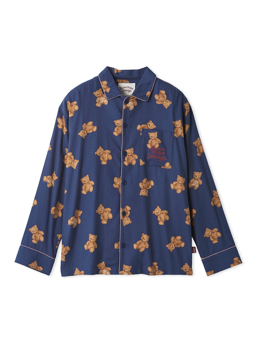 HOLIDAY】【HOMME】ベア柄ネルシャツ(シャツ)｜ルームウェア・パジャマ