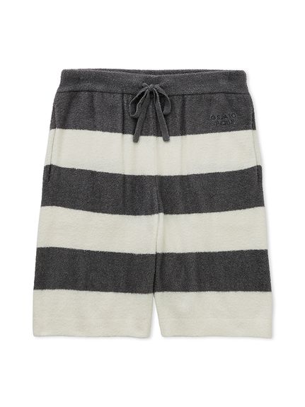 【HOMME】スムーズィー2ボーダーハーフパンツ(NVY-M)