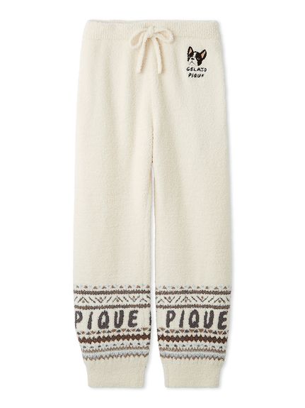 gelato pique パウダーベア刺繍ボーダーロングパンツ モカベージュ gelato pique パウダーベア刺繍ボーダーソックス モカベージュ|グッズ