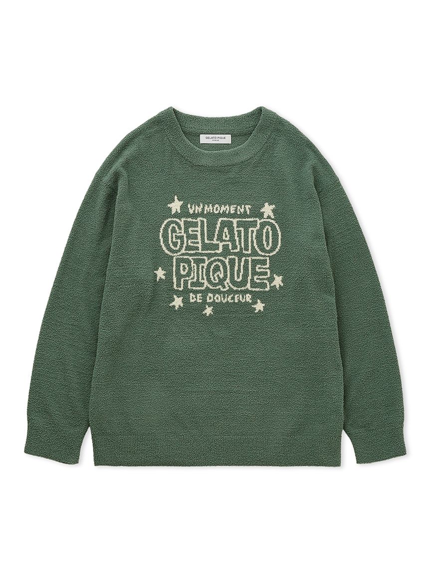 【HOMME】エアモコピケロゴジャガードプルオーバー(GRN-M)