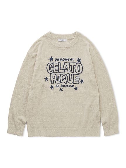 【HOMME】エアモコピケロゴジャガードプルオーバー(BEG-M)