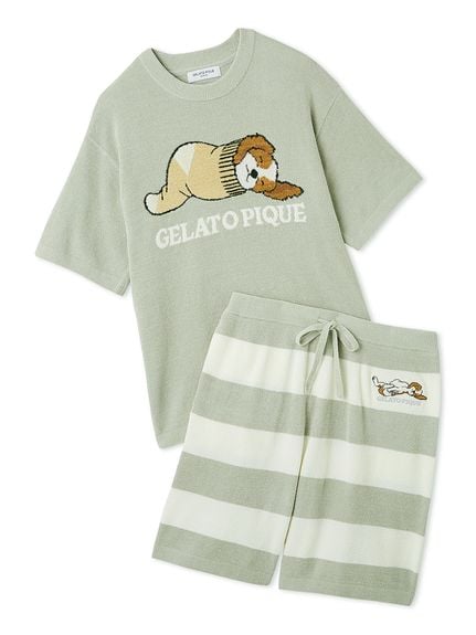 HOMME】あざらしジャガードプルオーバー&ショートパンツセット