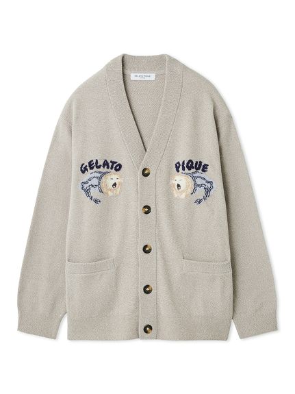 ジェラートピケ　【UNISEX】トイプードルジャガードカーディガン gelato pique ジェラートピケ pique【UNISEX】トイプードル