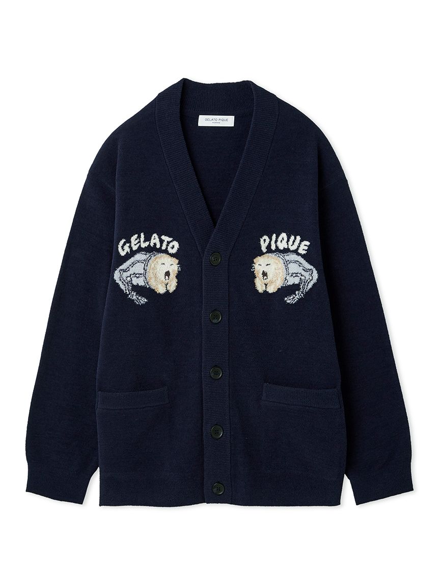 新品　ジェラートピケ　HOMME べビモコスリープキャット　カーディガン　メンズ gelato pique（ジェラートピケ）の「【HOMME】べビモコスリープ