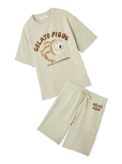 ONLINE限定】【HOMME】sleeping cat ワンポイントTシャツ＆総柄