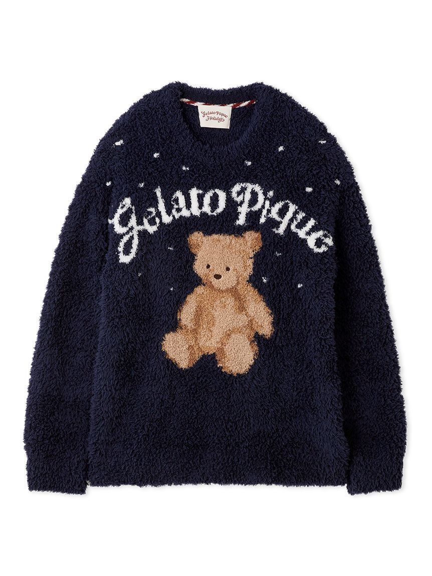 入手困難 GELATO PIQUE クマ 刺繍 ルームウェア Mサイズ タグ付き HOLIDAY】【HOMME】ジェラートスノーベアジャガードプルオーバー