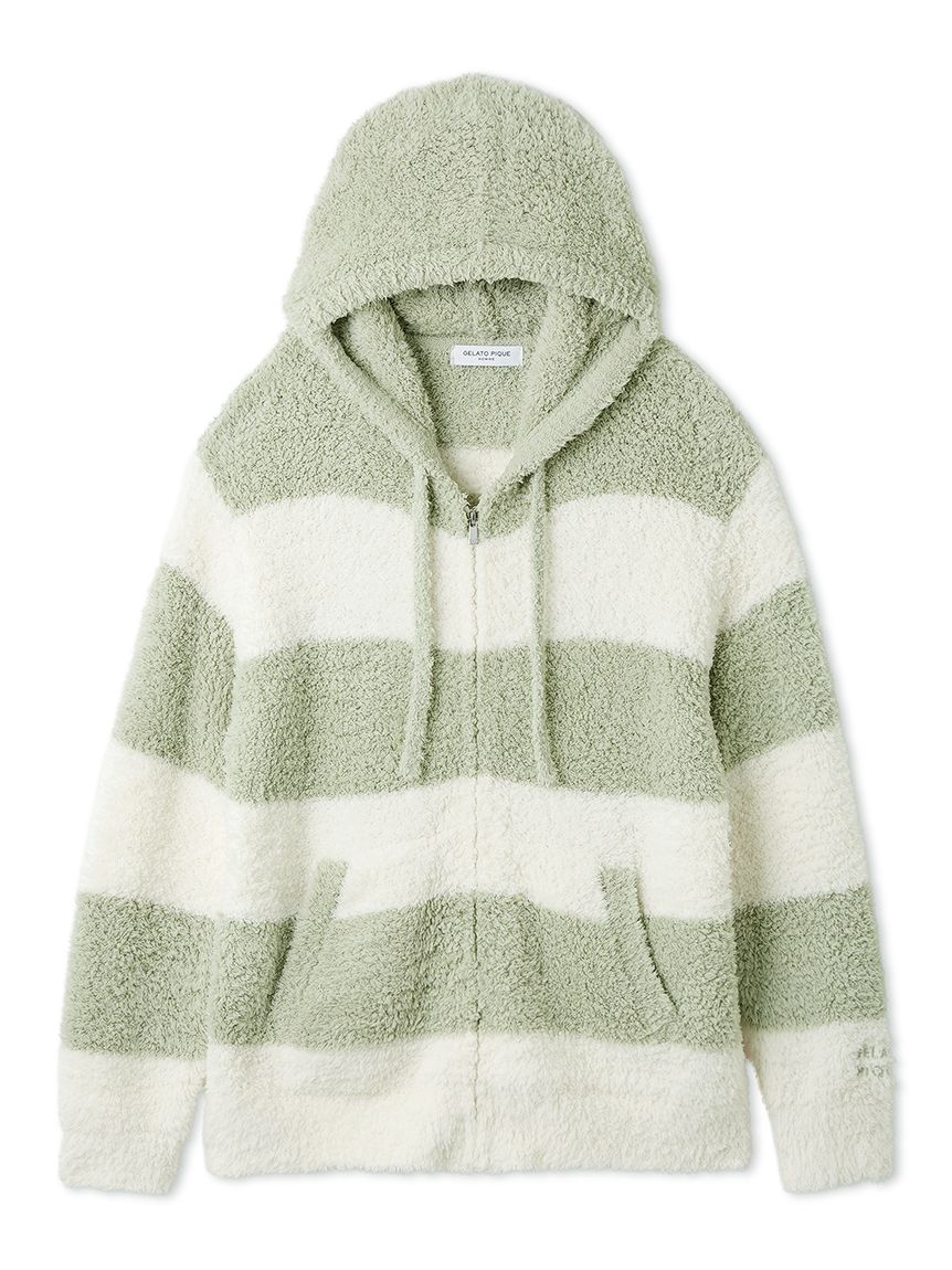 ジェラートピケ　ジェラートデザートボーダーパーカー HOMME】ジェラート2ボーダーパーカー(パーカ)｜ルームウェア