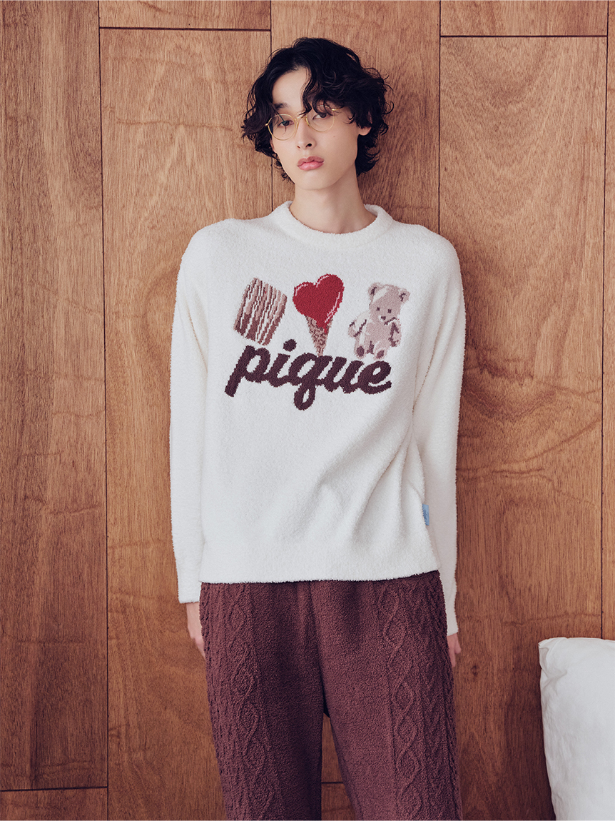 gelato pique バレンタイン　ルームウェア ジェラートピケ レディース Valentine ワンポイントジャガードプル