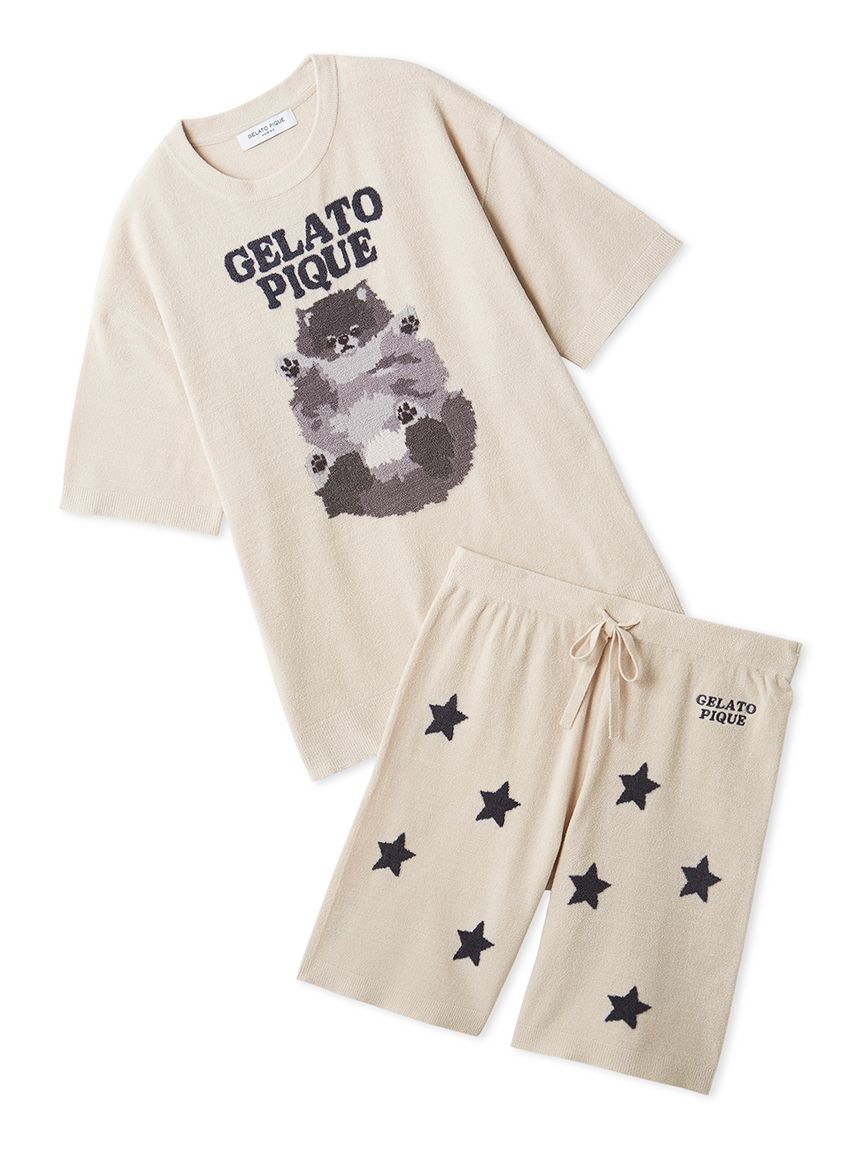 ONLINE限定】【HOMME】ドッグジャガードプルオーバー&ハーフパンツ