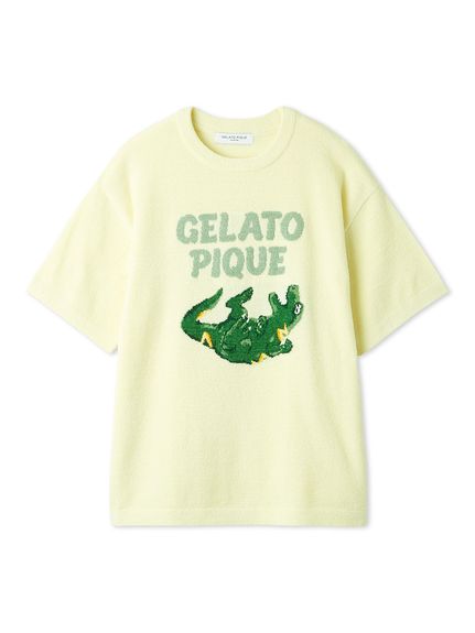 ジェラートピケ ダイナソー ルームウェア　トリケラトプス　レディース&メンズ ダイナソーワンポイントロンT(カットソー・Tシャツ)｜ルームウェア