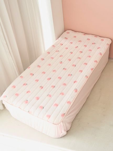 Sleep】ストロベリー柄BOXシーツ（ダブル）(ボックスシーツ