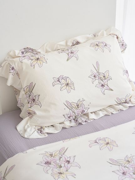 MUCHA】【Sleep】 リリー柄ピローケース(枕カバー)｜ルームウェア
