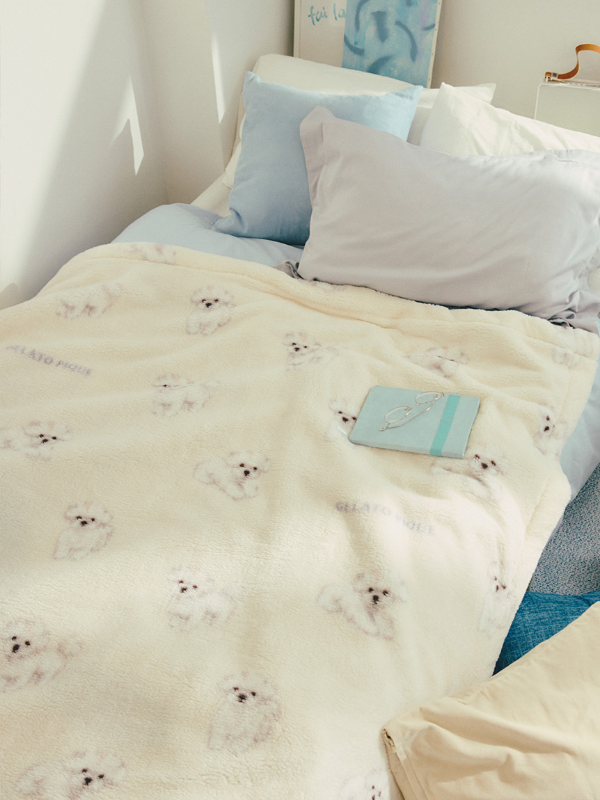 ジェラピケ 毛布 ブランケット 犬 Sleep】DOG柄 プリント毛布(ブランケット・タオルケット